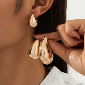 Teardrop Clip On Earrings Gold 2