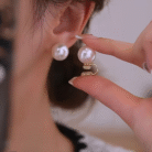 clip on pearl stud earrings round